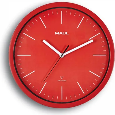 Immagine prodotto di MAUL orologio da parete MAULjump Ø 31 x 4,2 cm radiocomandato in plastica 1 x AA (1,5 V) rosso