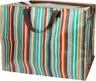 Produktbild von LS-LebenStil XXL Jumbo Bag Retro 70´ziger 55cm faltbar Kunstsoff Einkaufstasche Unterbettkommode Aufbewahrungstasche Kleidung Bettdecken Kissen