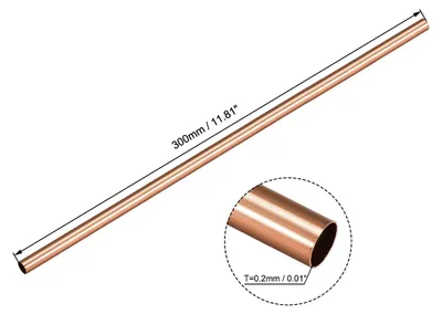 Produktbild von 6 Stš¹ck Kupferrohr, 2 mm 3 mm 4 mm 5 mm 6 mm 7 mm Au?endurchmesser x 0,2 mm Wandst?rke 300 mm L?nge Nahtlose Rundrohre