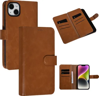 Image de UNIQ Accessory iPhone 14 & 15 Plus Brown Booktype Card holder for 9 cards - Magnetic closure