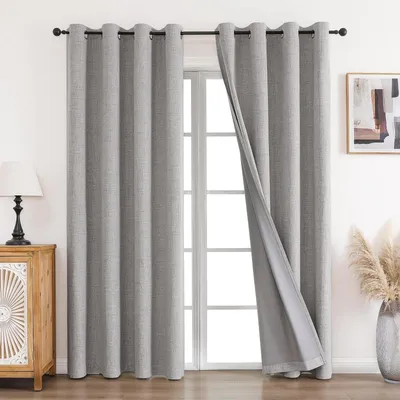 Produktbild von Verdunkelungsvorhänge - Wärmeisolierend - Geräuschreduzierend - 2 Stück - H225xB140cm - Weiches Polyester - Verdunkelungsvorhänge
