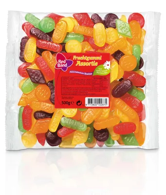 Obrázek produktu pro Ovocná žvýkačka Red Band Assortie barevná anglická vinná žvýkačka 500g