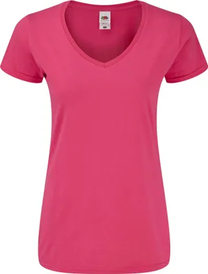 Obrázek produktu pro Fruit of the Loom – dámské tričko „Iconic“ s výstřihem do V FK2428 (XXL) (fuchsiová)