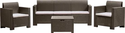 Produktbild von Dmora Set Gartenmöbel Venus Grau, 5 Plätze, Outdoor-Sofa