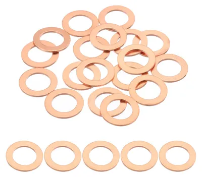 Produktbild von 18 Stück M10-Ringe, M10x16x1 mm Kupfer-Dichtungsringe, Sortiment flacher Kupfer-Dichtungsringe für Schrauben, Autos, Schiffe und Geräte