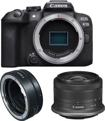 Immagine prodotto di CANON EOS R10 + RF-S 18-45mm f/4.5-6.3 IS STM + anello EF-EOS R