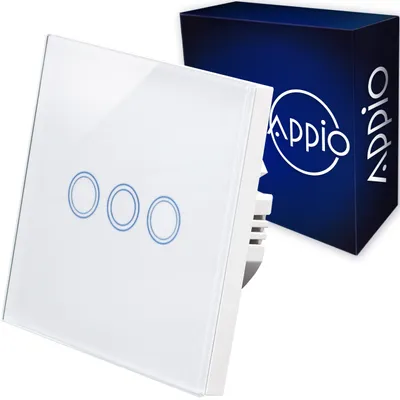 Obrázok produktu pre Dotykový vypínač svetla, sklenený, priemer 60 mm, trojcestný, biely