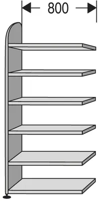 Produktbild von Kerkmann Aktenregal Dante weiß 80,0 x 32,5 x 225,0 cm, 1 St.