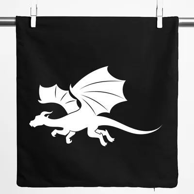 Produktbild von Huuraa Kissenbezug Drache Silhouette 40x40cm Black Baumwolle Dekokissenbezug Geschenkidee