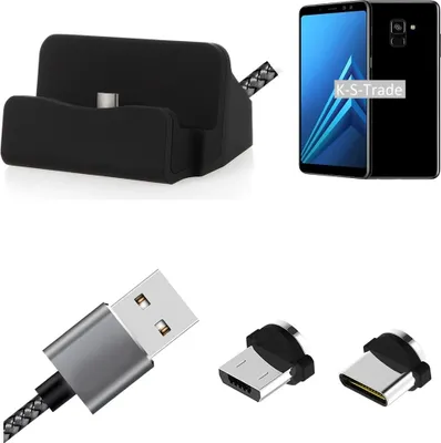 Produktbild von K-S-Trade Hochwertige Docking Station Ladestation Synch-Station Tischständer Ladegerät Ladeständer kompatibel mit Samsung Galaxy A8+ (2018)