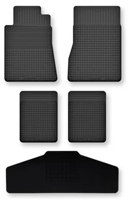 Produktbild von Gummi-Fußmatten + Tunnel für Mercedes Sprinter III 2016- – 5-tlg, Schwarz, Semi-Universal, angepasst – Wielganizator Semi-Universal