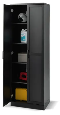 Zdjęcie produktu dla COSTWAY, szafka kuchenna z 5 półkami, wysokość 178 cm, wysoka szafka kuchenna z 2 drzwiami i półkami, szafka na zapasy, szafka do przechowywania do kuchni, sypialni, kolor czarny