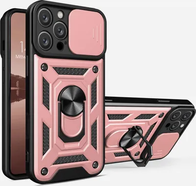 Produktbild von Armor Handyhülle für Apple iPhone 16 Pro Max Kameraschutz Handy Panzer Case Cover Schutzhülle Outdoor Farbe: Rosegold