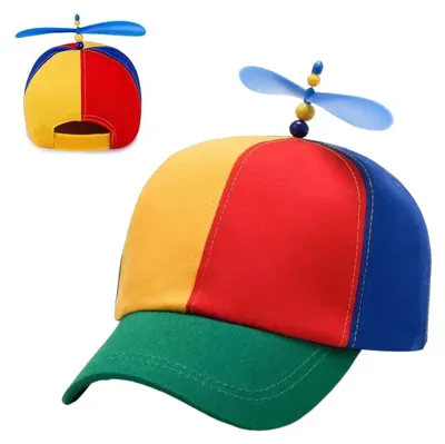 Propellerhut für Erwachsene, bunt, verstellbar, Karneval