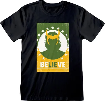 Produktbild von Loki - "Believe" T-Shirt für Herren/Damen Uni HE690 (XL) (Schwarz)