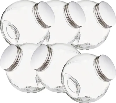 Produktbild von 6 Stück Vorratsglas Candy, Edelstahldeckel - 18 x 12,5 x 18 cm