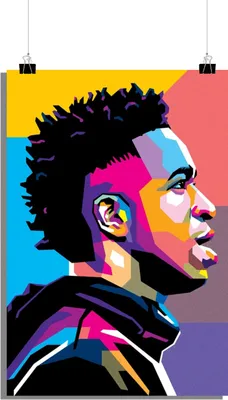 Produktbild von Fußball Poster - Vinícius Júnior Poster - Sport Poster - Pop Art Poster - 61x91cm - Perfekt zum Einrahmen