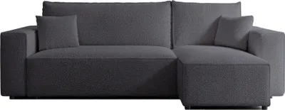 Produktbild von Selsey Scarlo - Ecksofa mit Schlaffunktion, Stauraum und Bouclé-Bezug, dunkelgrau