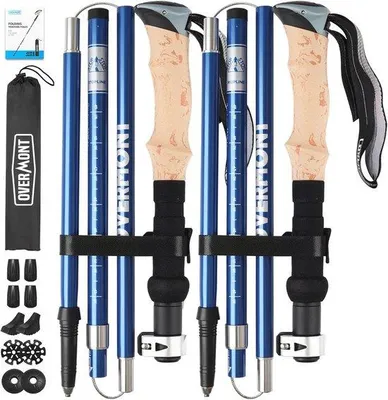 Productafbeelding van Opvouwbare Aluminium Wandelstokken - Ultralicht en Verstelbaar van 105-125 cm voor Nordic Walking