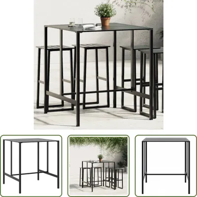 Produktbild von The Living Store Bartisch Schwarz 100x100x110 cm Pulverbeschichteter Stahl
