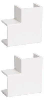 Produktbild von Flache Eckstücke für 10 x 10 mm Kabelkanäle, weiß, 2er-Pack, Tehalit