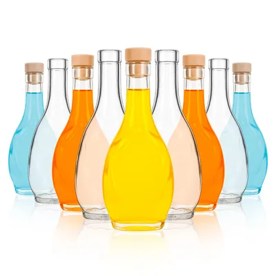 Zdjęcie produktu dla SuperButelki - Zestaw 50x Butelka szklana ICONA 250 ml z korkiem syntetycznym, flaszka na nalewki, sok, wino, komplet butelek szklanych 50 sztuk