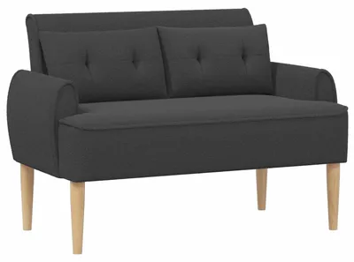 Image de vidaXL Canapé deux places avec capitonnage boutonné, gris foncé, 117 x 67 x 77 cm, tissu bouclé