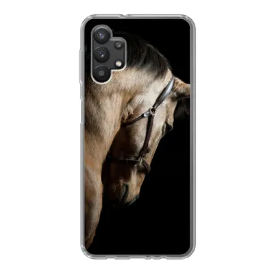 Produktbild von MuchoWow® Handyhülle Schutzhülle Hülle für Samsung Galaxy A32 5G Pferde - Halfter - Schwarz Silikon Softcase Handy Hülle - Softcase