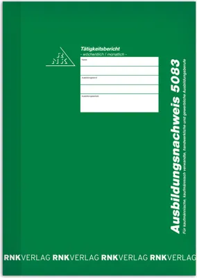 Immagine prodotto di Registro di formazione per l'inserimento settimanale o mensile Versione: libretto con righe orizzontali, formato: DIN A4;