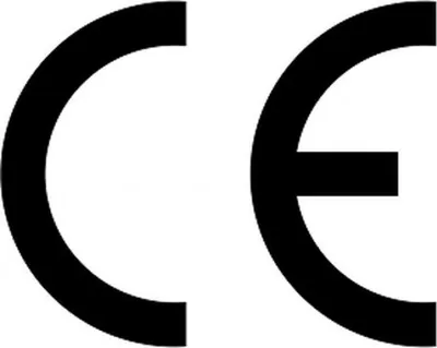 The image shows the CE mark, which is a conformity marking placed on industrial products in the European Economic Area (EEA).