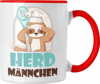 Produktbild von Trendation - Koch Tasse Geschenk Herd-Männchen Geschenkiee für Köche (Rot)