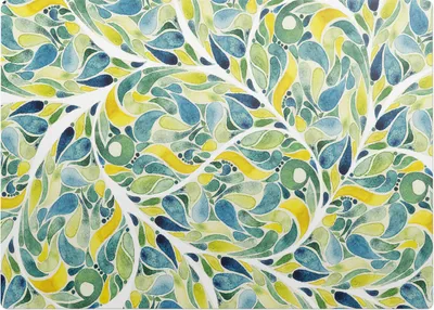 Produktbild von Abstraktes Blatt – Bodenschutzmatte – Stuhlunterlage 140x100 cm – Rutschfest – Hartbodenmatte