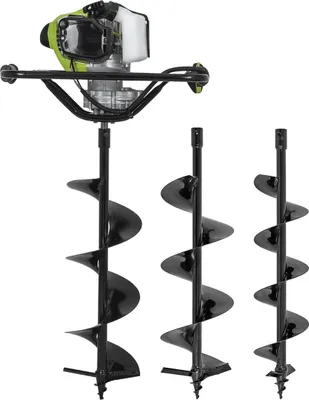 Image de Tarière thermique à essence 43cm³ Moteur 1.6CV + 3 Forets Acier 100/150/200mm Longueur 730mm VITO