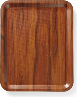 Immagine prodotto di Vassoio da portata, rettangolare, antiscivolo, laminato, AmerBox, mogano, 460x360mm