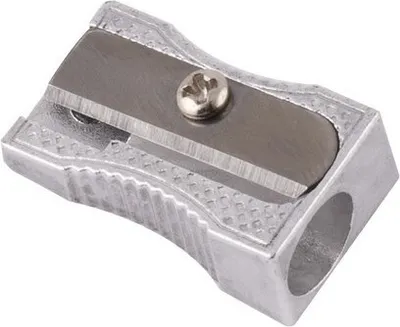 Produktbild von D.RECT 24 Stück Einfachspitzer aud Metall Bleistiftspitzer Spitzer für Buntstifte silberfarben