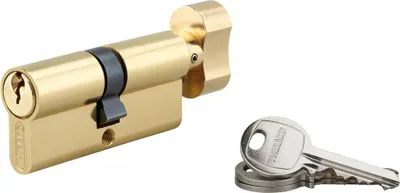 Image de Cylindre de serrure à bouton SA, 35Bx35mm, anti-arrachement, laiton, 3 clés - THIRARD