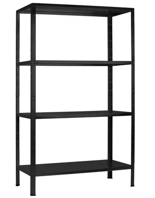 Produktbild von SCHULTE Regalwelt Steckregal mit 4 PowerMAX Fachböden, 65 kg Tragkraft, 180x120x40 cm (HxBxT), schwarz-Struktur, Lagerregal, Werkstattregal