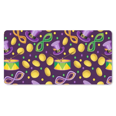 Produktbild von MuchoWow® Schreibtischunterlage Karneval - Party - Lila - Muster 80x40 cm - XXL Mauspad - Gaming Mauspad