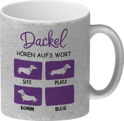 Produktbild von Dackel Liebe - Dackel Glitzer-Kaffeebecher