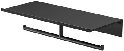 Produktbild von Geesa Leev Ablage mit Doppeltem Toilettenpapierhalter Ohne Klappe 28x12 5x6 8 cm Schwarz