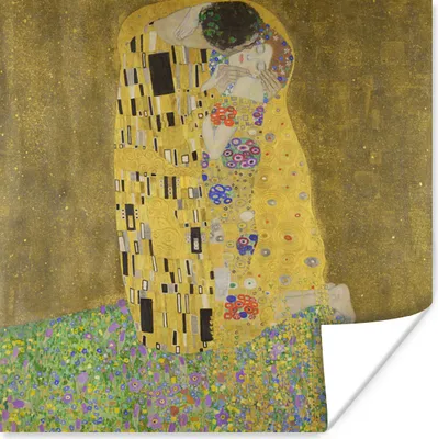 Produktbild von MuchoWow® Poster Der Kuss - Gustav Klimt 50x50 cm - Wohnzimmerdekoration