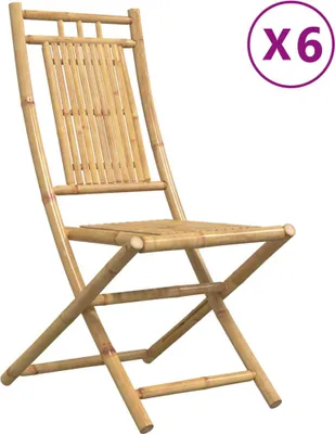 Immagine prodotto di Sedie da giardino 6 pz. Pieghevoli 46x66x99 cm Bambù