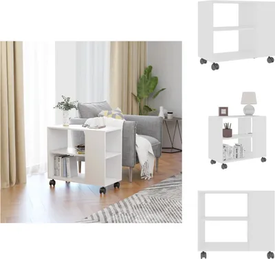 Obrázok produktu pre vidaXL Bočný stolík biely 70x35x55 cm materiál na báze dreva - Bočné stolíky