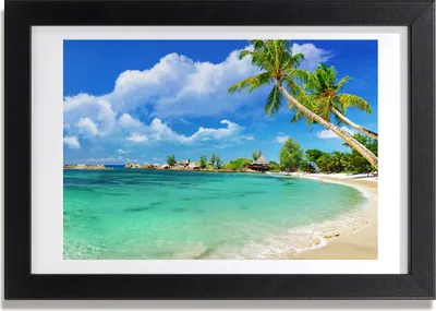 Produktbild von Bild 30x20 MDF-Rahmen, Wandkunst Seychellen-Strand