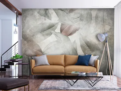 Produktbild von Vlies Fototapete Blätter 400x280 cm Tapeten Wandtapete XXL Natur Botanik wie gemalt b-A-10191-a-a