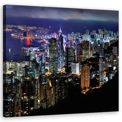 Produktbild von Leinwandbild städte und architektur - blau 60x60 cm Feeby blau wandbild bereit zum aufhängen
