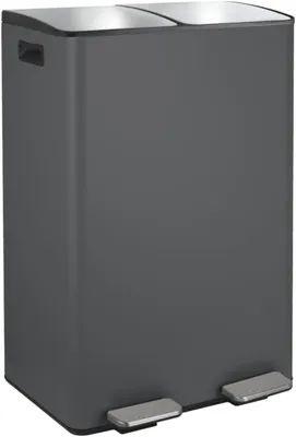 Image de Poubelle Spirella, système de tri des déchets, avec couvercle, 60 litres (2 x 30 litres)