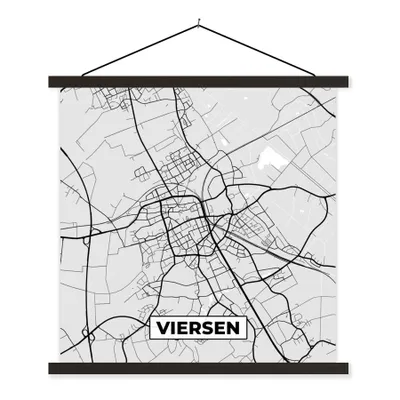 Produktbild von MuchoWow® Textilposter Karte - Viersen - Karte - Deutschland 60x60 cm mit schwarzem Rahmen - Posteraufhänger