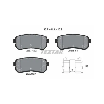 Produktbild von Textar Bremsbeläge hinten für Kia Picanto