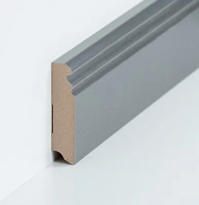 Produktbild von Sockelleiste MDF 19 x 80 x 2500 mm Silber zum Kleben, Schrauben & Nageln MDF-Kern foliert Fußleiste by PROVISTON 12.5 Meter | 5 Stück